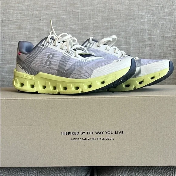 On Running Gray and Lime Sneakers - Picture 1 of 10